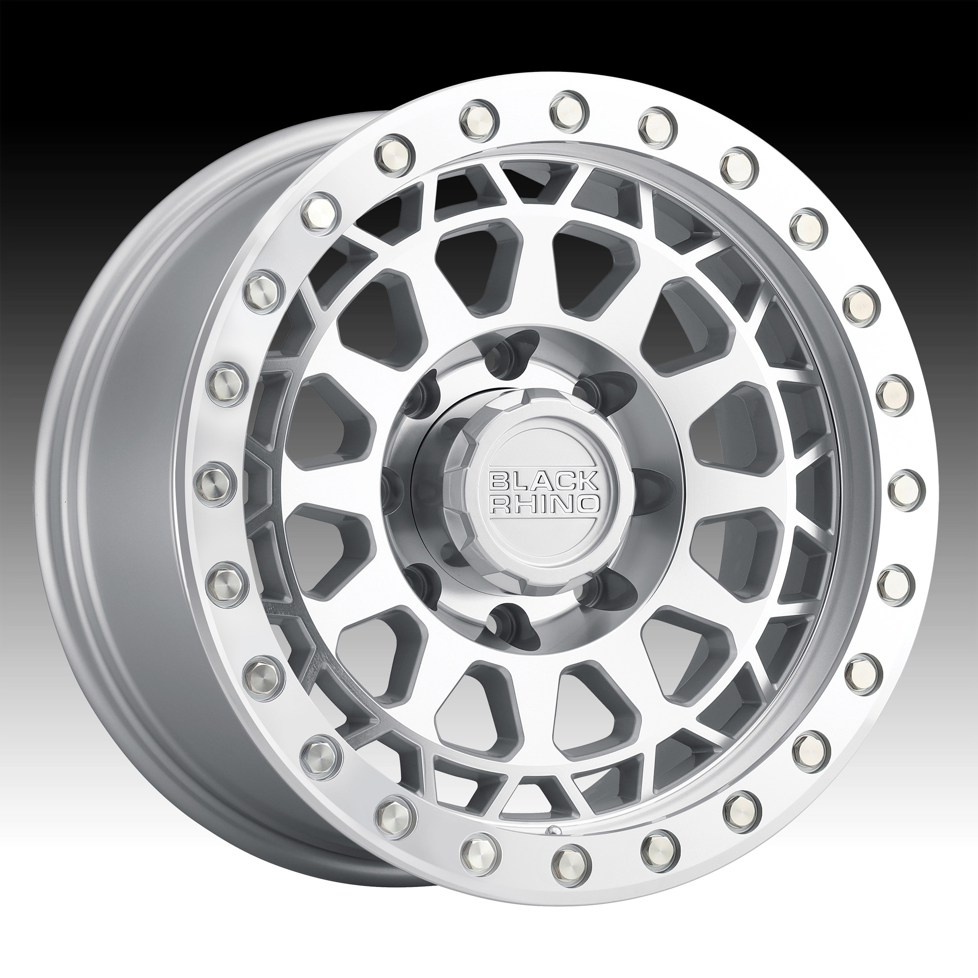 Black Rhino Primm Machined Silver Custom Truck Wheels - Primm - Black